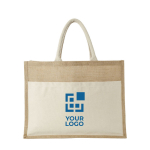 Bolsa de yute con bolsillo para imprimir con tu logotipo Pocket XL vista principal