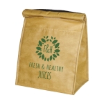 Bolsa térmica estilo retro grande para hasta 12 latas Big Paper color marrón vista impresión serigrafía