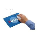 Alfombrilla personalizada para escritorio de espuma flexible Basic color azul vista impresa logo