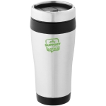 Taza termo personalizada barata acero y plástico 410ml Inox Colors color negro