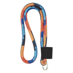 Lanyard cilíndrico y poliéster impreso a todo color 0,8cm Tube Sublim color blanco