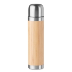 Termos promocionales de acero con exterior de bambú 400ml Bamboo color madera