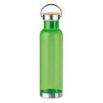 Bidones personalizados de tritán con tapa de bambú y asa 800ml Clip color verde lima transparente