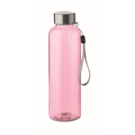 Botellas de agua de plástico reciclado antifugas 500ml RPET color rosa transparente