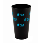Vasos personalizados de plástico acabado glaseado de 500ml Concert color negro vista de impresión