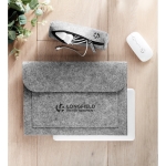 Sencillos portadocumentos personalizados baratos de felpa Flow color gris vista bodegón principal