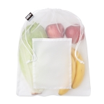 Bolsa rejilla de plásticos reciclados con bolsillo RPET Verdure color blanco segunda vista