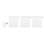 Set 3 bolsas de plástico reciclado para fruta o verdura RPET Greenery color blanco segunda vista