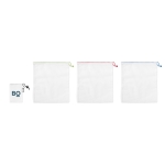 Set 3 bolsas de plástico reciclado para fruta o verdura RPET Greenery color blanco vista principal segunda vista