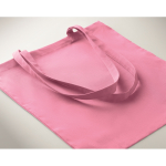 Bolsa de algodón corporativa de colores de 180 g/m2 color rosa vista fotografía tercera vista