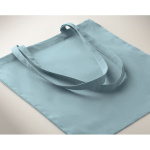 Bolsa de algodón corporativa de colores de 180 g/m2 color azul claro vista fotografía tercera vista