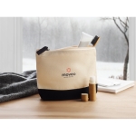 Neceseres personalizados de algodón 340 g/m2 Promenade color negro vista de impresión