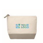 Neceseres personalizados de algodón 340 g/m2 Promenade color gris topo vista de impresión