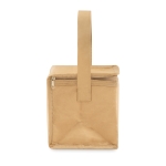 Bolsa nevera kraft con asa y bolsillo, capacidad para 6 latas Kraft color beige quinta vista