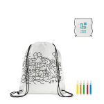 Bolsas non woven 80 g/m2 para colorear con rotuladores Color Fun color blanco vista de impresión