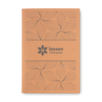 Bloc de notas reciclado con tapas de cartón A5 hojas lisas Eco Stiched color beige vista principal segunda vista