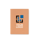 Bloc de notas reciclado con tapas de cartón A6 hojas lisas Eco Stiched vista de impresión