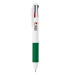 Bolígrafos personalizados antideslizantes tinta 4 colores Quartet color verde imagen con logo
