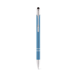 Bolígrafo táctil para empresas delgado de aluminio tinta azul color azul claro