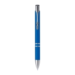 Bolígrafos personalizados plástico clip metal tinta azul Aster Budget color azul primera vista