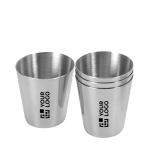Set de 4 vasos de acero personalizados con bolsa de 25ml Snaps vista principal