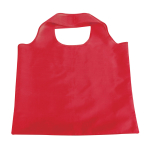 Bolsa para compra plegable personalizada de poliéster 190T Duet color rojo primera vista