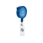 Porta credenciales extensible con logo y clip de metal Extend color azul imagen con logo