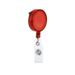Porta credenciales extensible con logo y clip de metal Extend color rojo