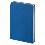 Libretas de PU con soporte para bolígrafo A5 hojas a rayas Edgewise color azul cuarta vista