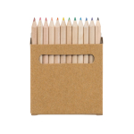 12 Lápices personalizados infantiles en estuche de cartón color natural primera vista