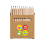 12 Lápices personalizados infantiles en estuche de cartón color natural imagen con logo 2