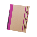 Cuadernos reciclados con bolígrafo y anillas A5 hojas lisas Colouring color fucsia primera vista