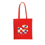Bolsas de algodón de colores con asas largas 105 g/m2 Eco Color L color rojo imagen con logo 2