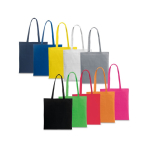 Bolsa de algodón con logo de colores con asas largas 100 g/m2 varios colores