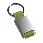 Llavero serigrafiado de metal con tira de colores en poliéster Colors color verde claro