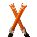 Aplaudidores hinchables de plástico en varios colores para eventos color naranja imagen con logo 4