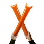 Aplaudidores hinchables de plástico en varios colores para eventos color naranja tercera vista