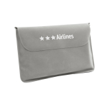 Almohadilla inflable de viaje personalizada con logo Basic Style color gris en funda con logo