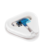 Auriculares promocionales con cable en estuche triangular Bass vista principal