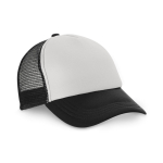 Gorra de poliéster con rejilla y cierre de plástico 150 g/m2 color negro