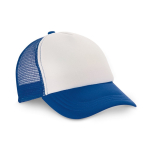 Gorra de poliéster con rejilla y cierre de plástico 150 g/m2 color azul