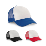 Gorra de poliéster con rejilla y cierre de plástico 150 g/m2 varios colores