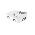 Hub personalizado barato de plástico con 4 puertos USB color blanco imagen con logo 4