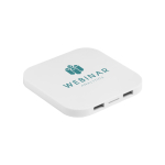Cargador wireless para móvil de diseño cuadrado ChargePad color blanco imagen con logo