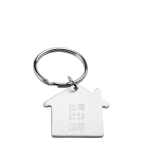 Llavero personalizado barato metálico con forma de casa vista principal