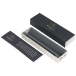 Portaminas corporativo de acero de alta calidad Parker Jotter color plateado segunda vista con caja