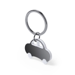 Llavero de acero en forma de coche con detalle de color Colored Car color blanco