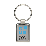 Llavero rectangular clásico de metal con caja Geometric Rectangle vista principal