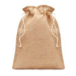Bolsa de yute pequeña con cierre ajustable 14x22cm Jute Small color beige