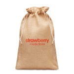 Bolsa de yute grande con cierre de cuerdas 30x47cm Jute Large color beige vista principal